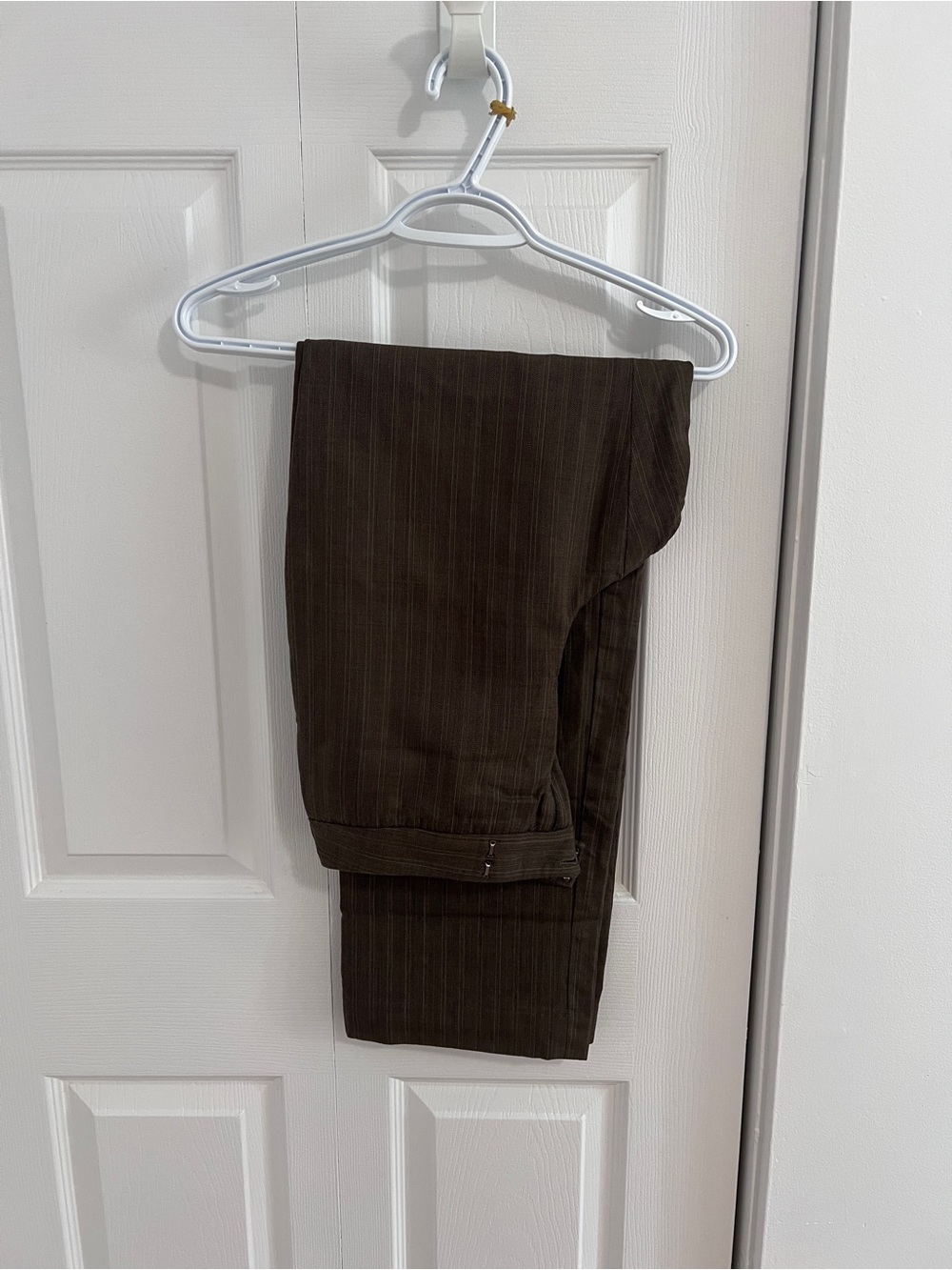 Talbots Women Brown Pinstripe Dress Pants